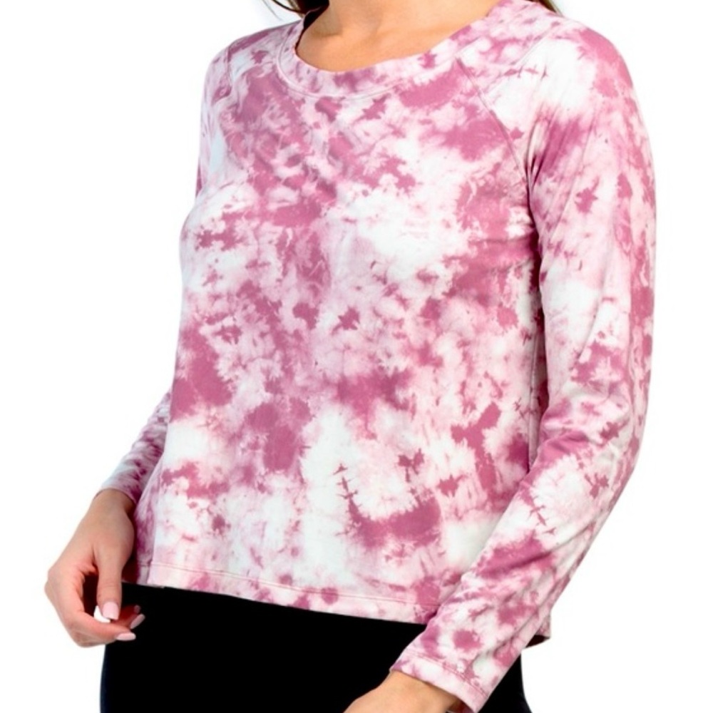 THE LIMITED Pink Long Sleeve Tie Dye Tee NWT! Rose Flora Shirt Fall Medium